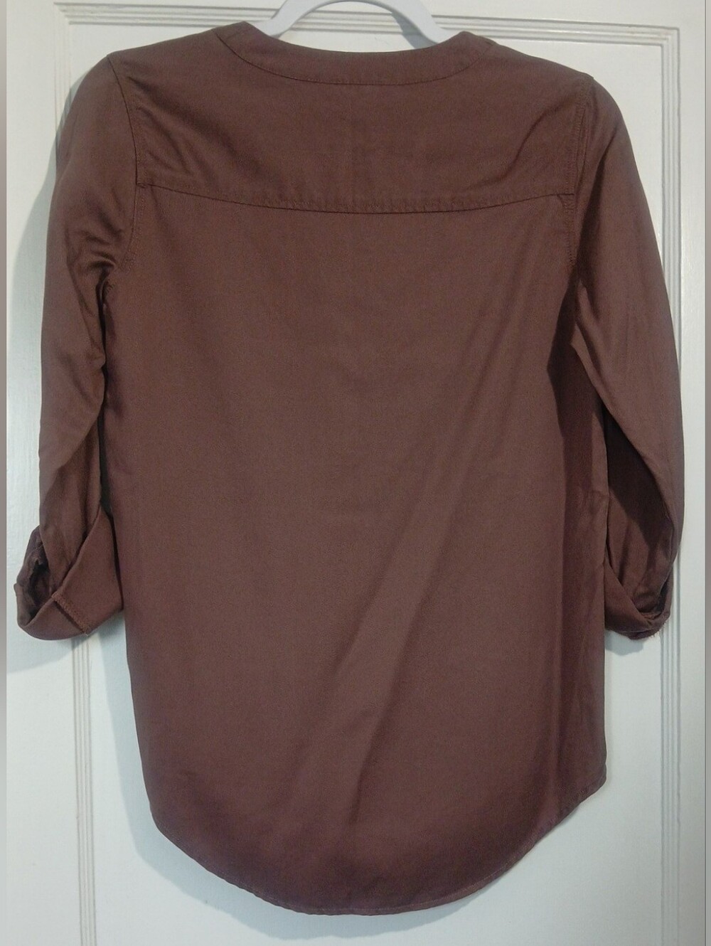 Express Mauve-Brown Lace-Up Blouse NWT - Picture 5 of 5